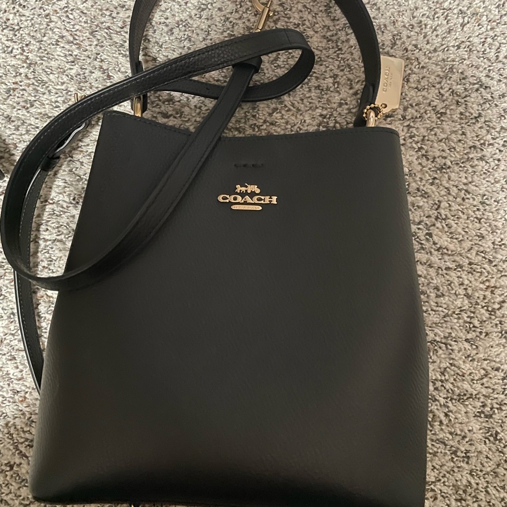 Coach Black Crossbody Bag with Gold Accents